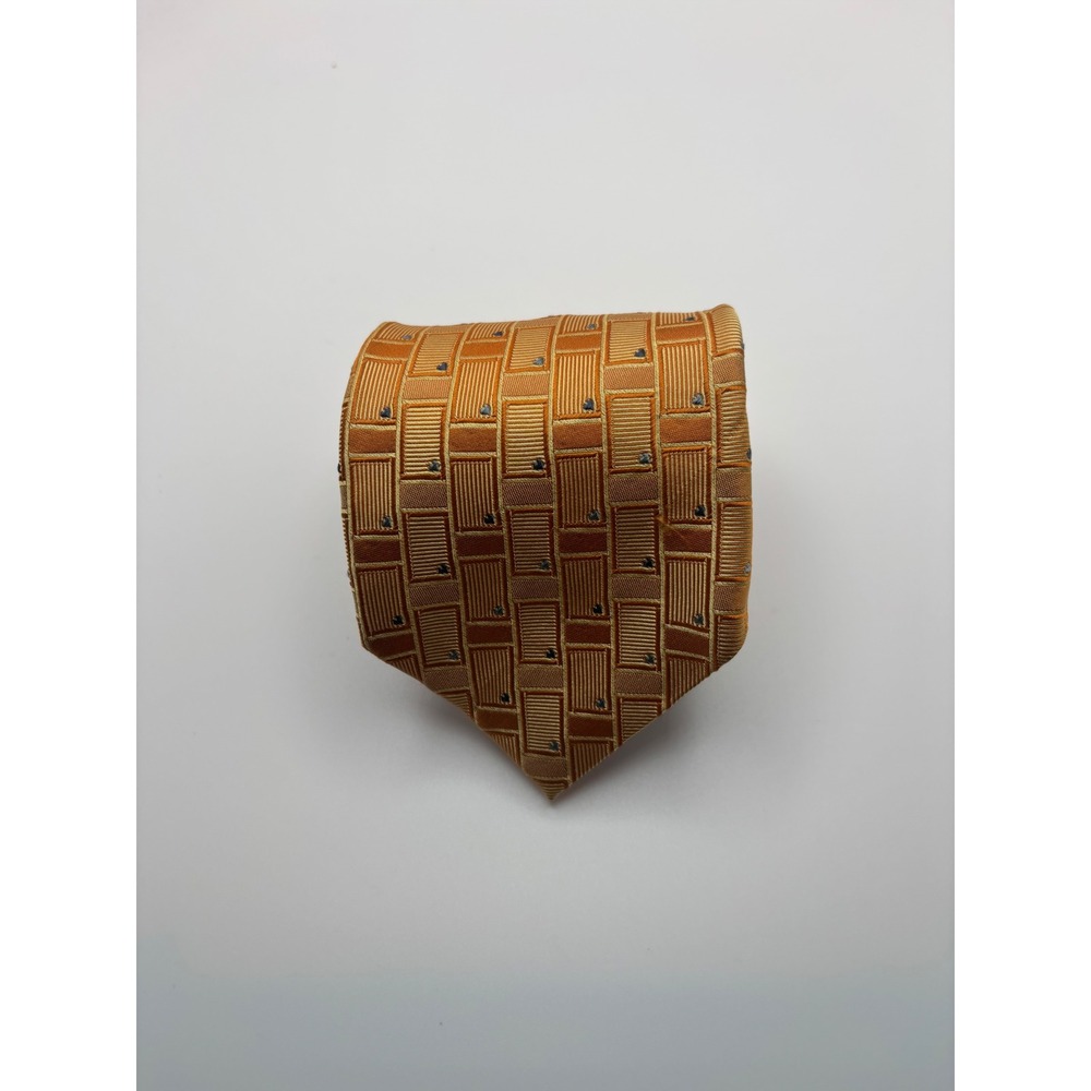Ermenegildo Zegna Silk Tie Orange Geometric Limited Edition JIII 2006